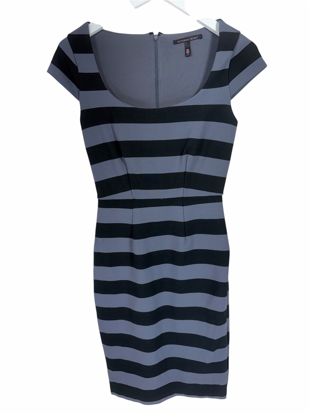 Victoria's Secret Black and Gray Striped Scoop Neck Sheath Dress size 2 - Picture 3 of 10